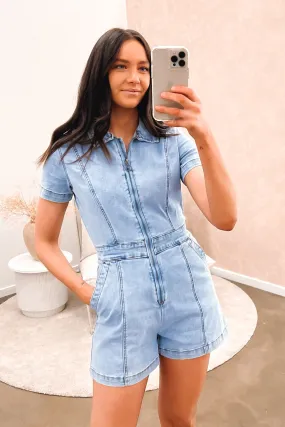 Boston Playsuit Blue Flexible Bold Luxury Date