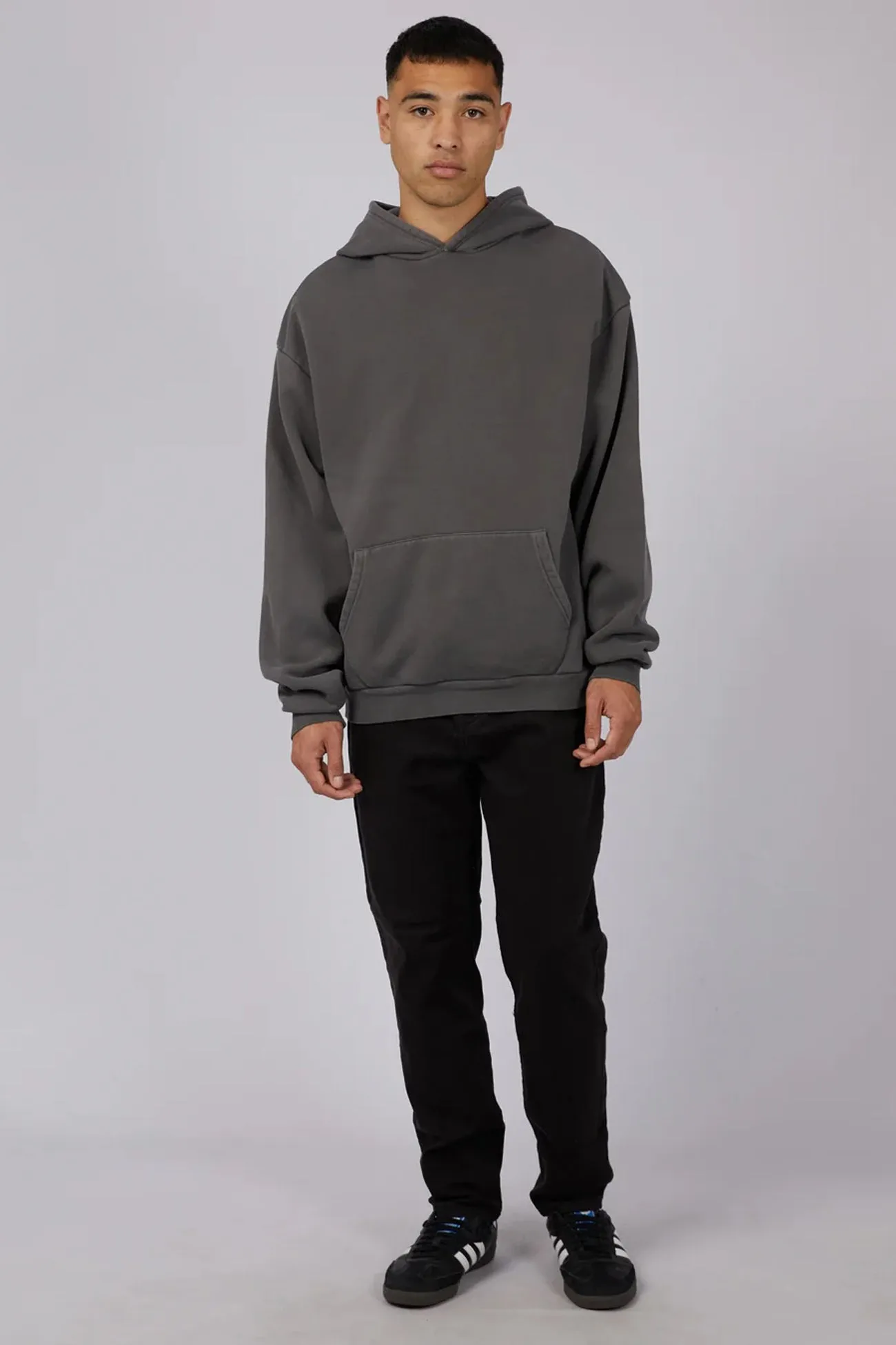 Box Hoodie Coal Long Sleeves Seamless Street Fit