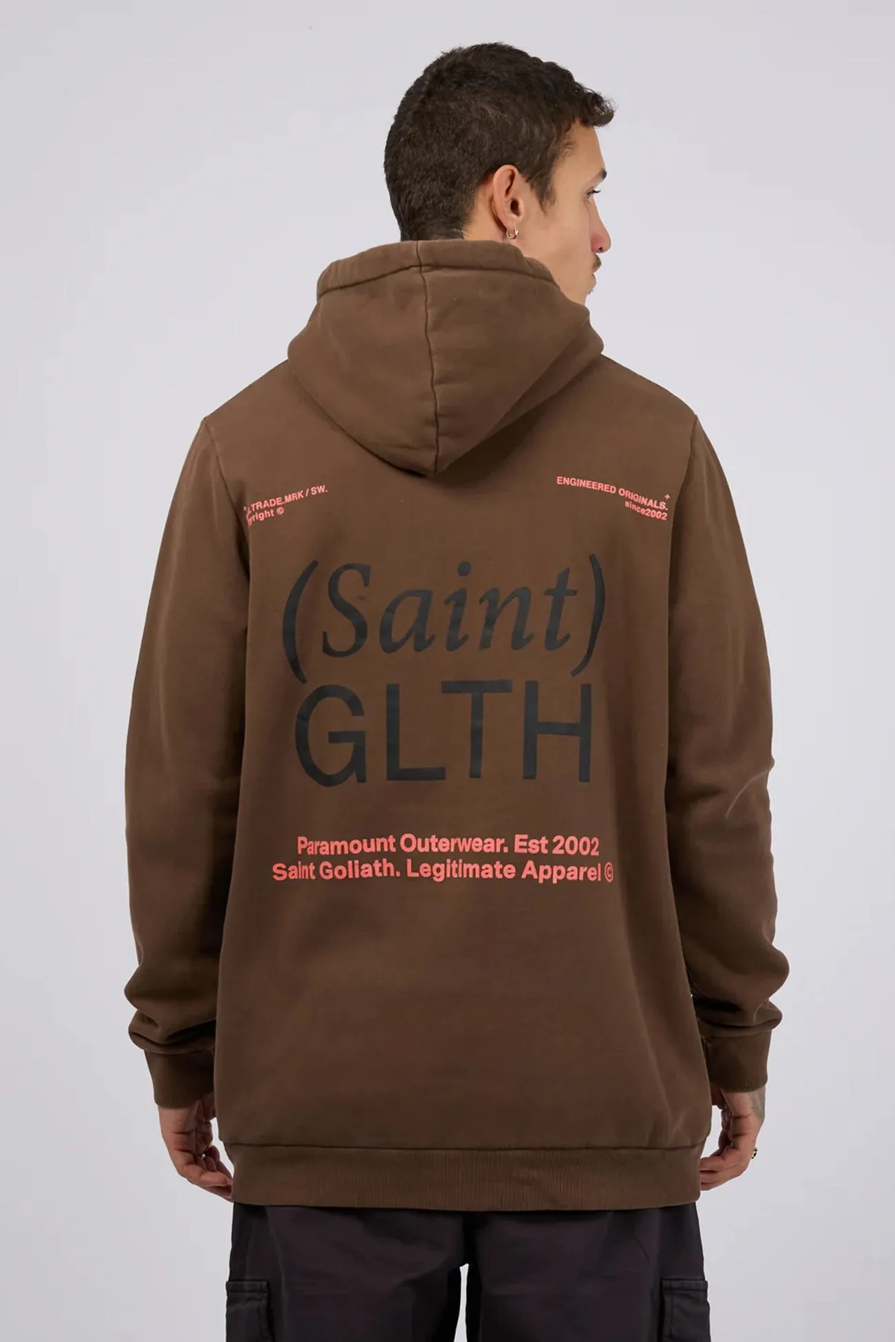 Convertible styles MultiPocketLayout Bracket Hoodie Brown