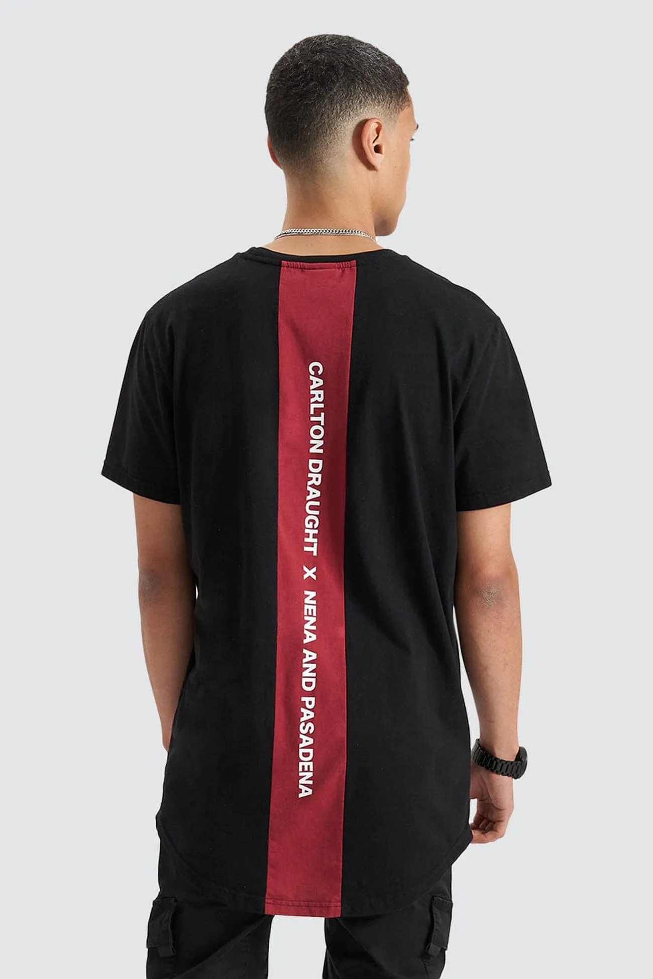 Bramling Cape Back Tee Black Maroon Casual Wear