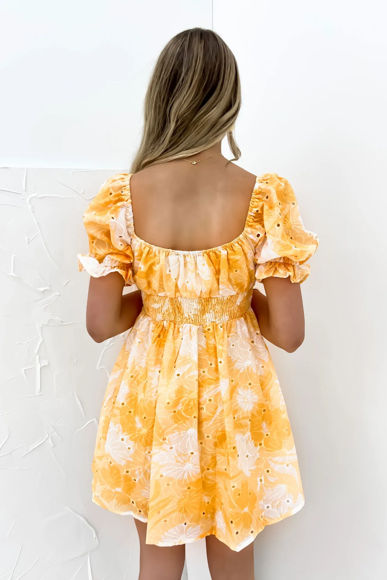 Brandon Mini Dress Yellow Sleek Drape