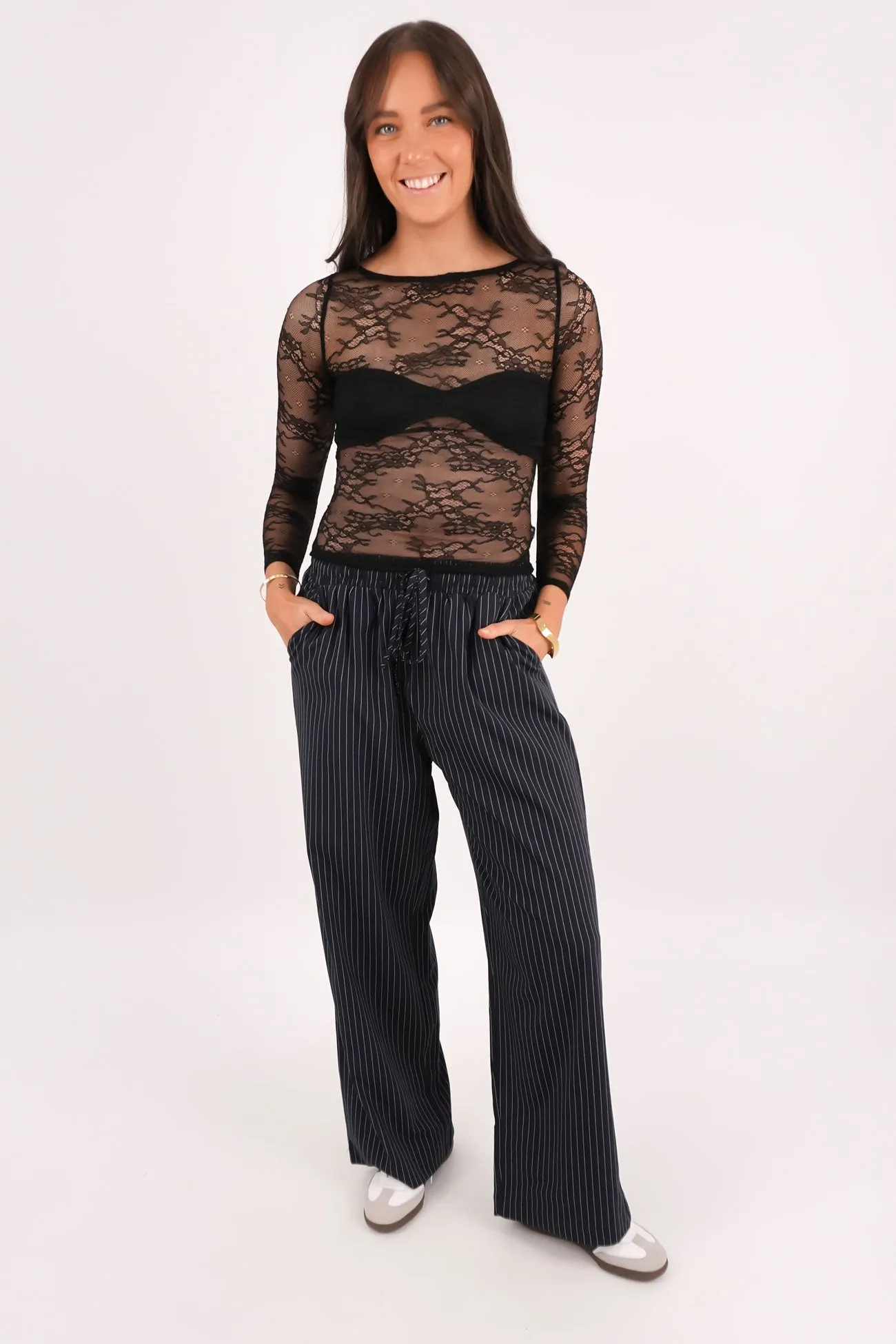 Birthday gift Brayden Long Sleeve Top Black