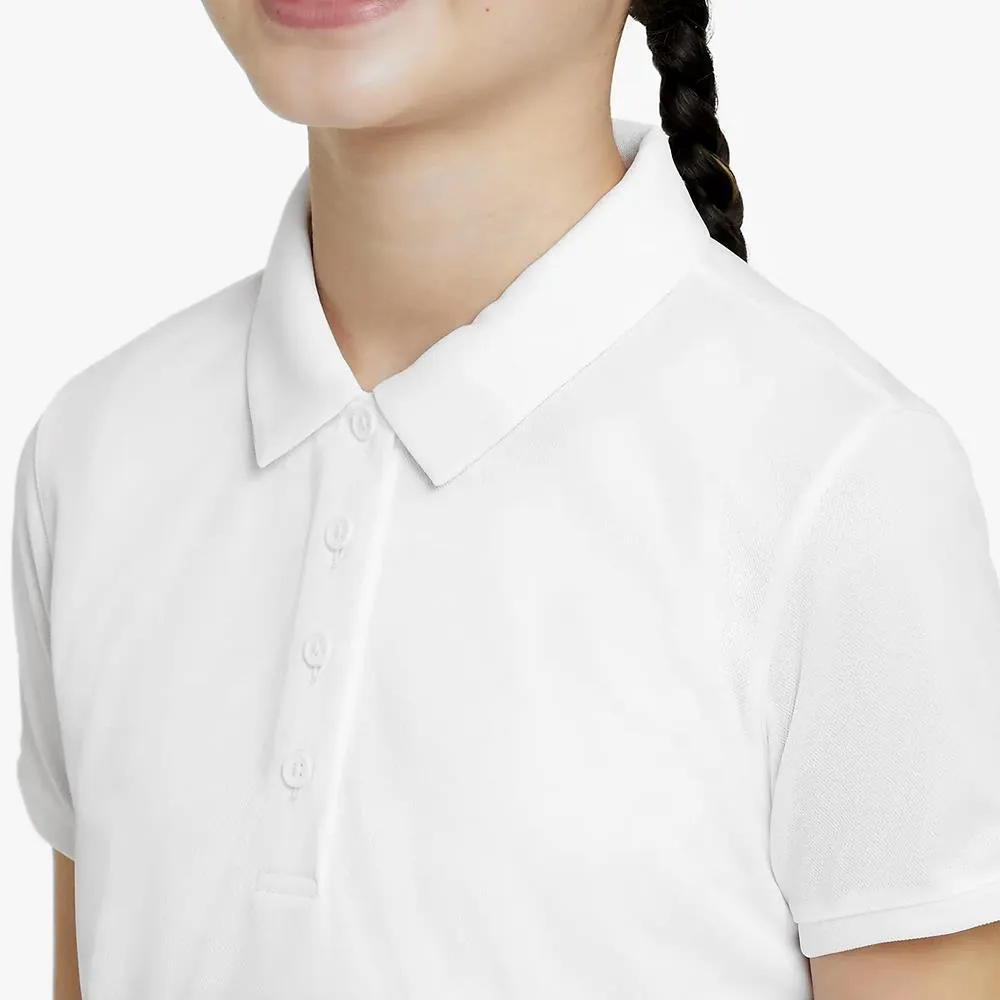Fashionable appearance wrinkle free Nike Girls Victory Polo - White