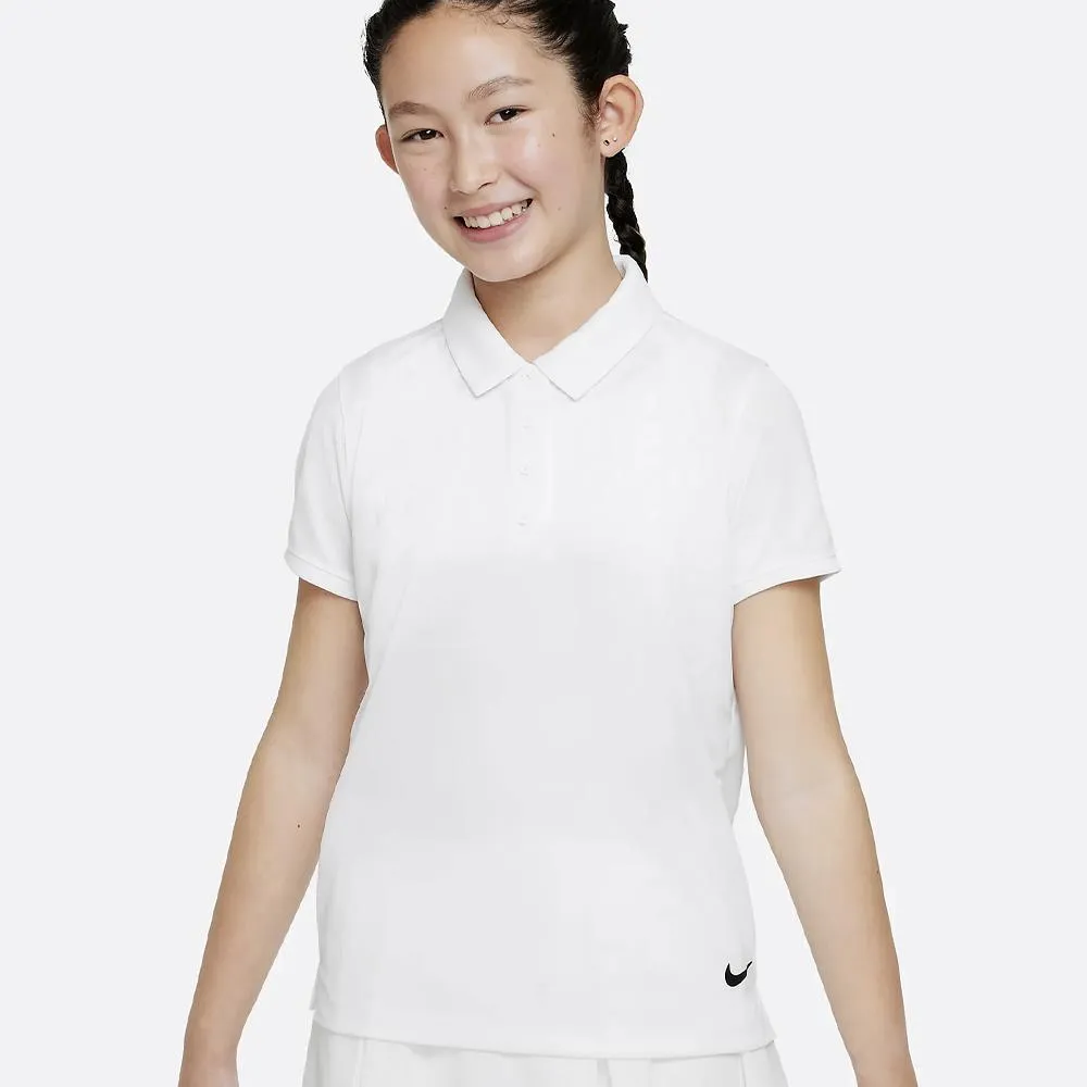 shock - absorbing Nike Girls Victory Polo - White
