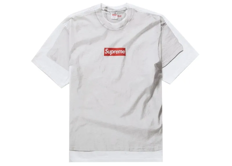 Supreme Mm6 Maison Margiela Box Logo Tee White Cutwork Details Knitting