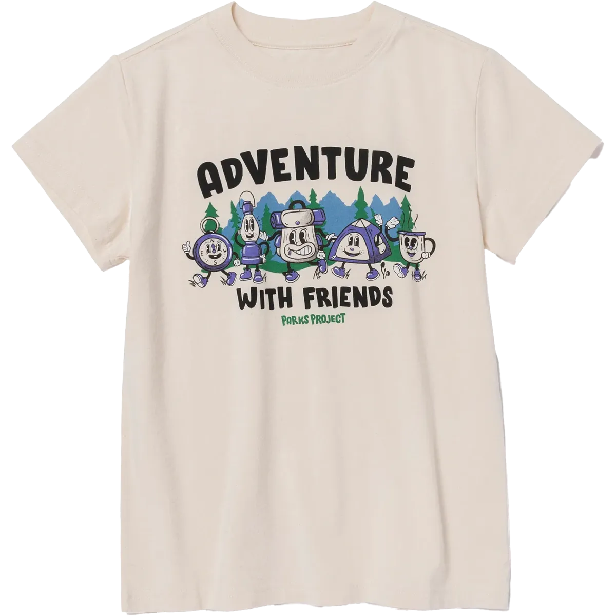 Youth Adventure With Friends Camp Tee Eco Friendly Blend CushionedSupport