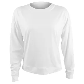 Good elasticity Breathable mesh Lucky in Love Women's Essentials Hype Longsleeve - White