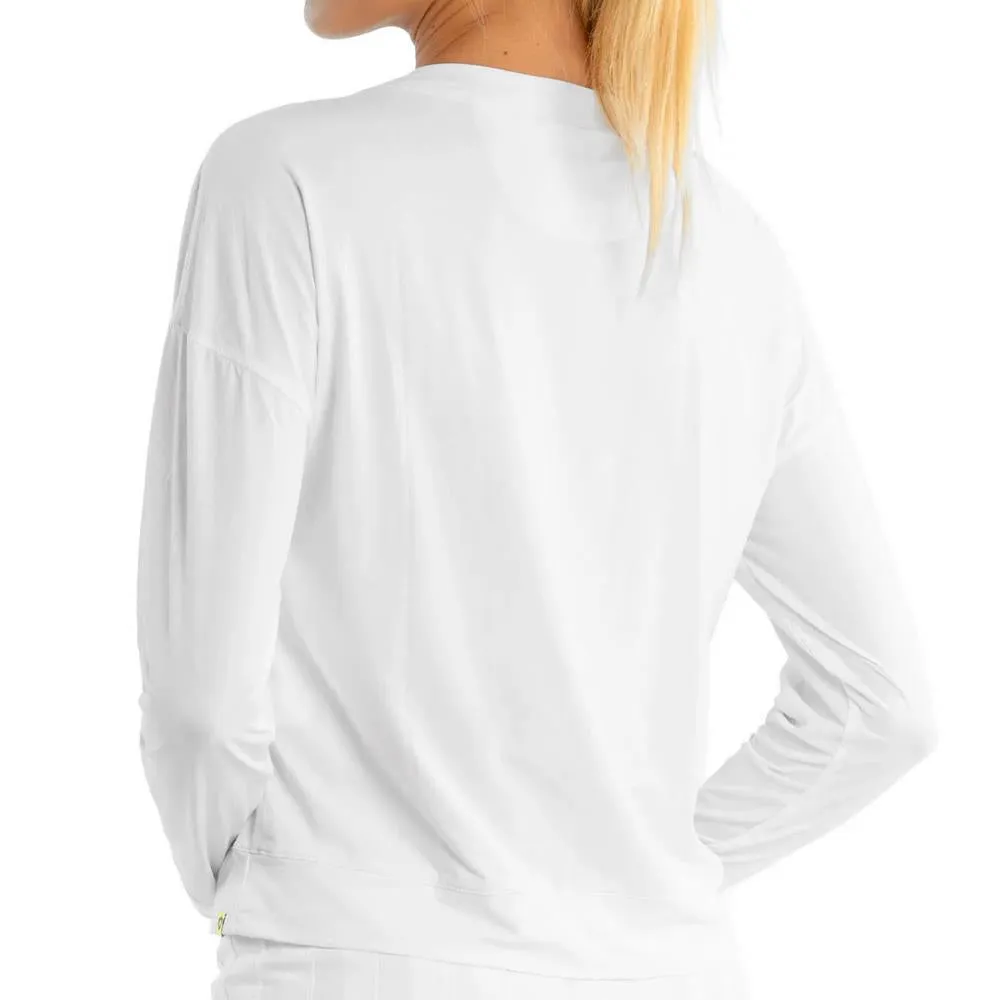Metallic Elements straight legs Breathable mesh Lucky in Love Women's Essentials Hype Longsleeve - White