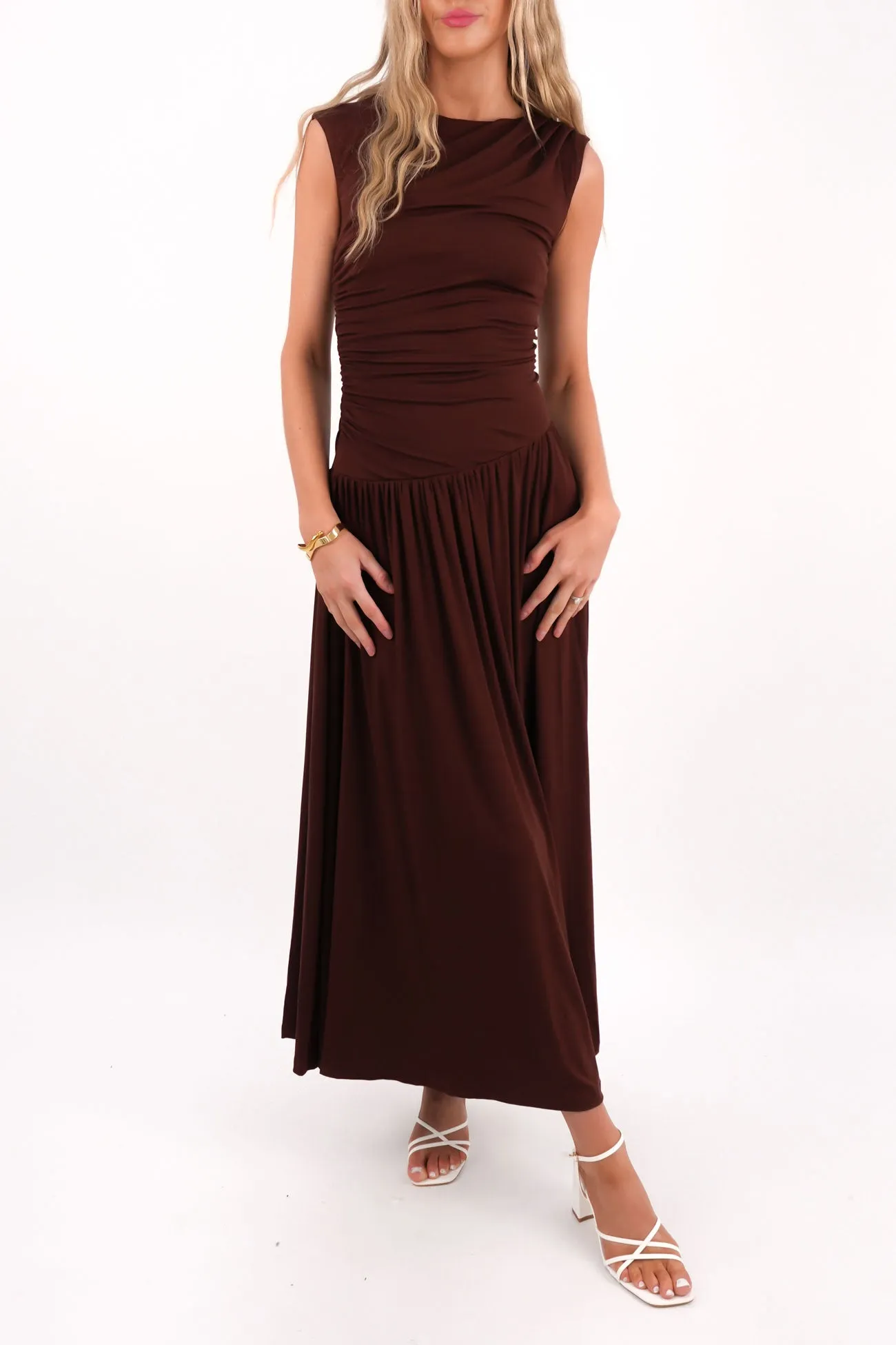 Work Vibe Theora Maxi Dress Chocolate