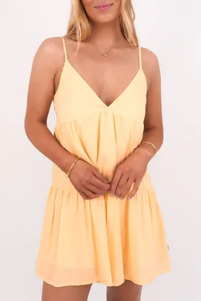 Spring Style Mood Booster Classic Tiered Mini Dress Butter