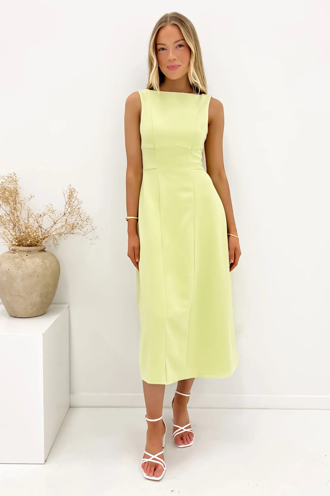 Seasonal Comfort Briony Midi Dress Lime