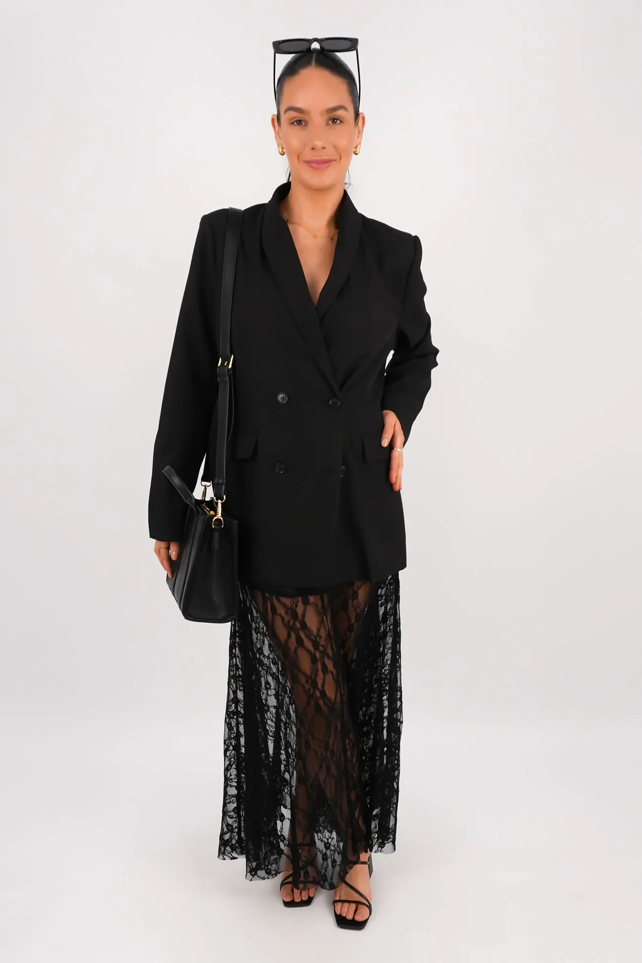 Brody Lace Maxi Skirt Black Chic Mood Cozy Edge