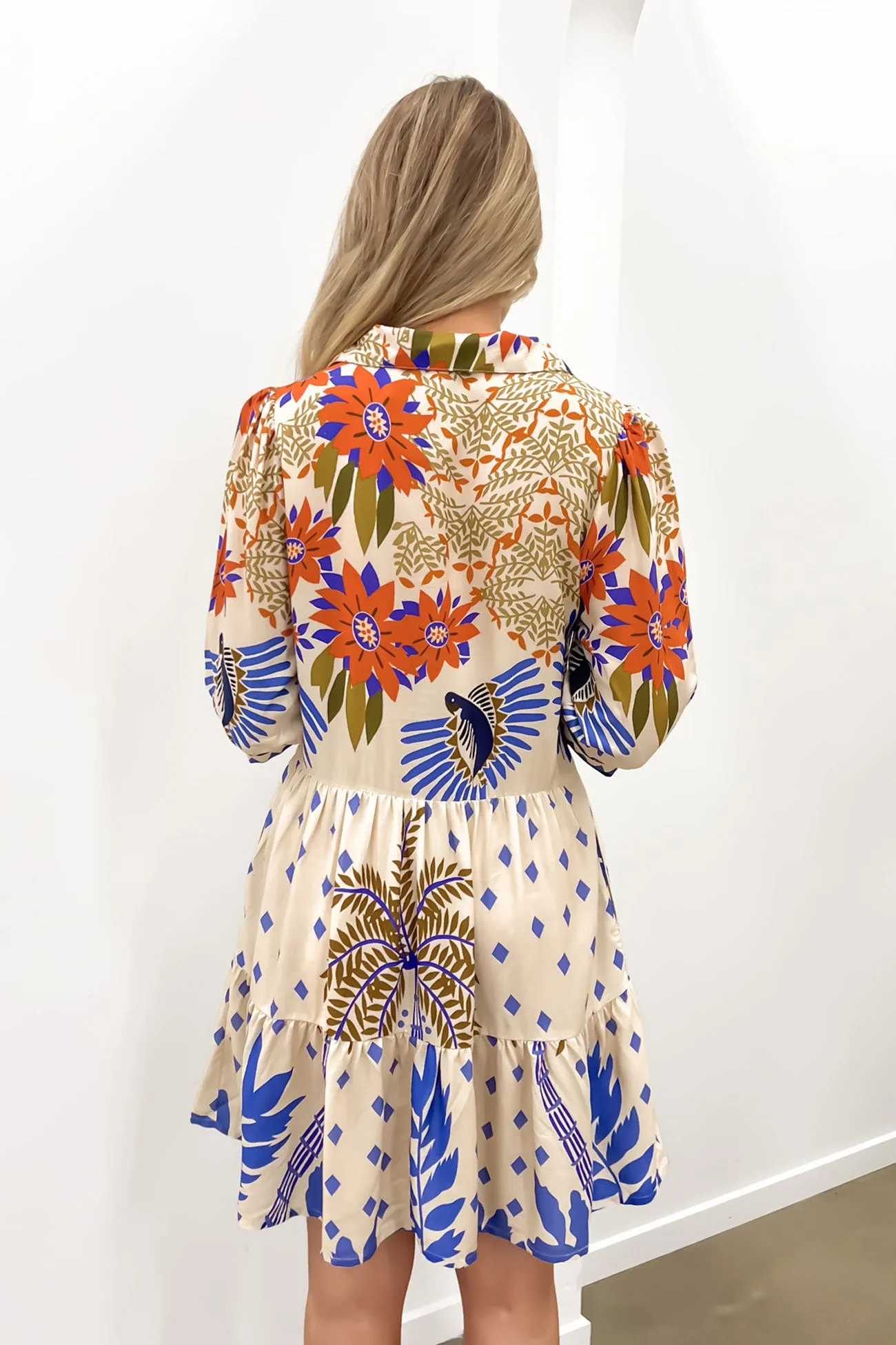 Brooklyn Mini Dress Tropical Sagrada Applique-Detail