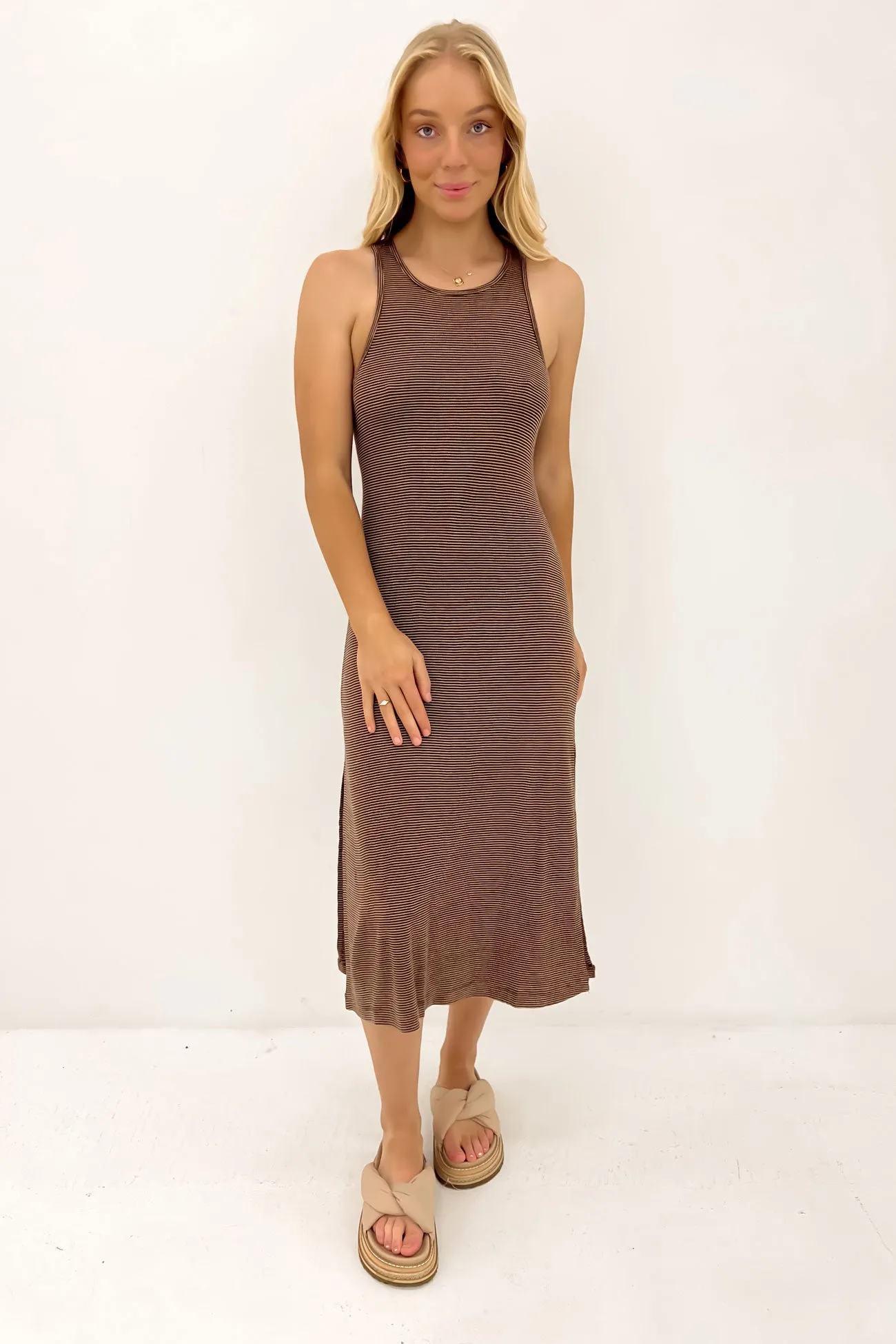 Fleurmaid Dress Bear Brown Satin-Sleeve Comfy Design