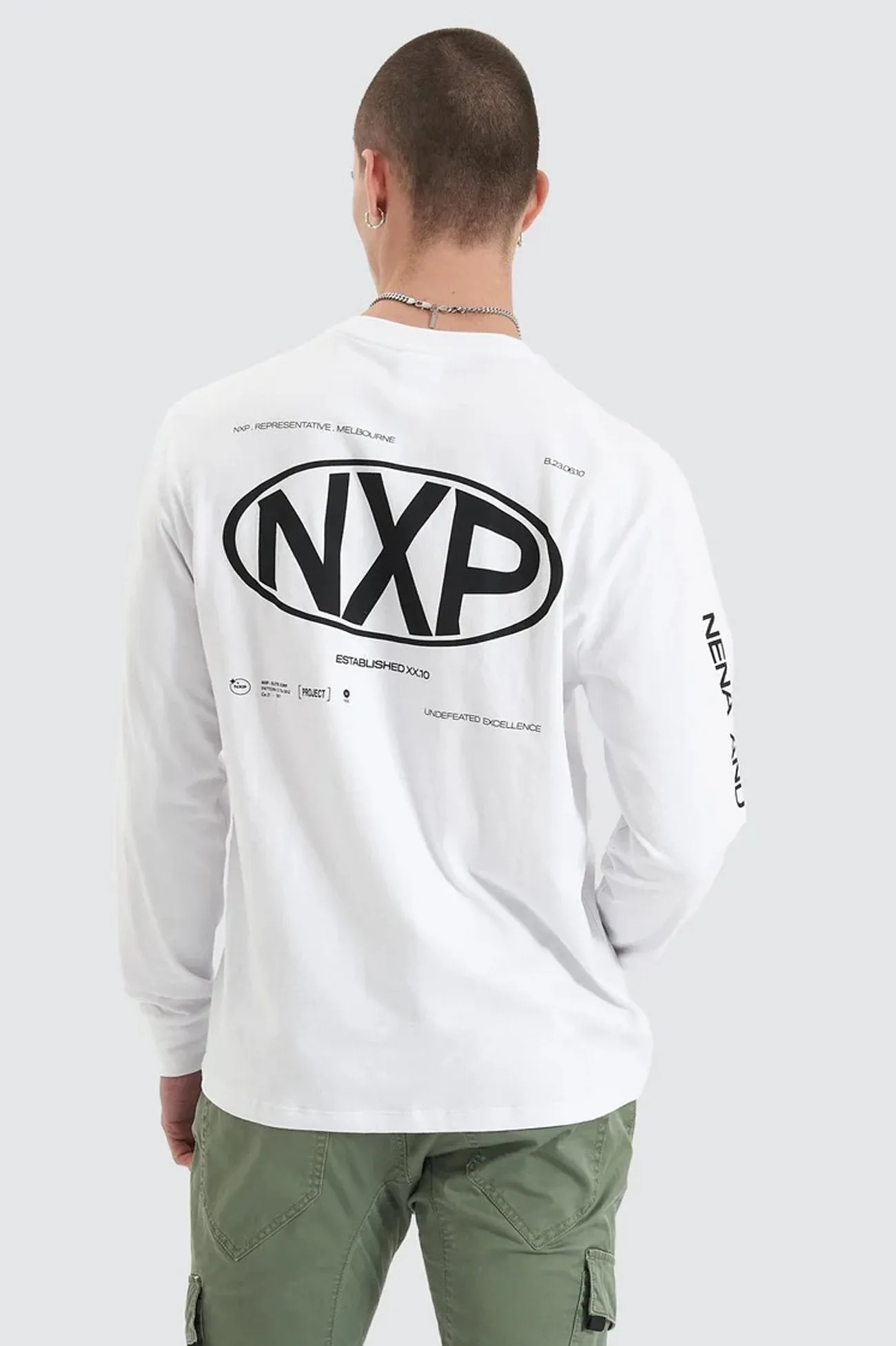 Tensile Long Sleeve Tee Optical White Socked Tourist