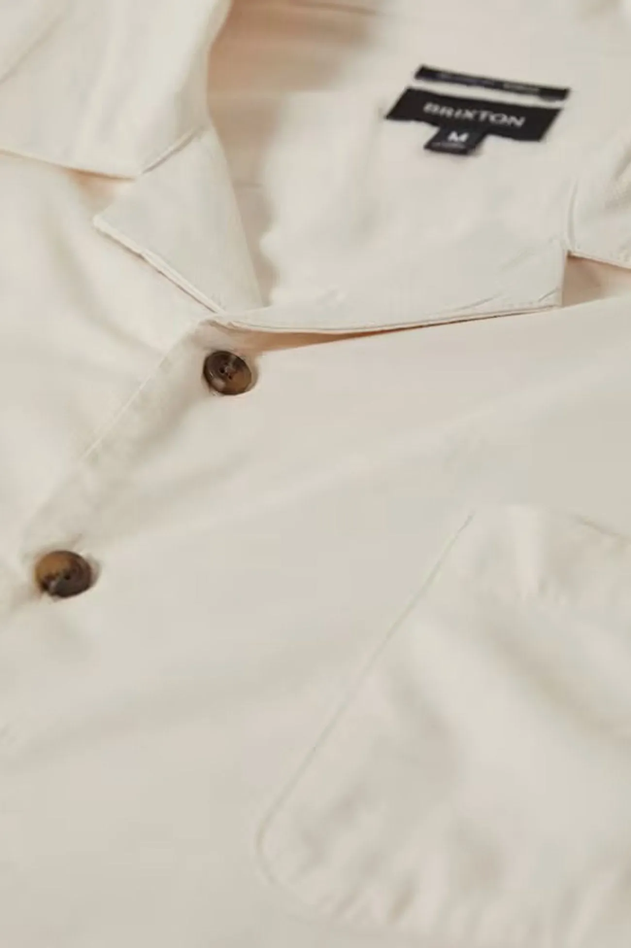 Relaxed Silhouette Soft Touch Fabric Bunker Short Sleeve Woven Shirt Whitecap