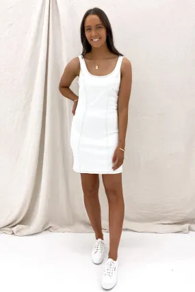 Theater-Night Sharp Detail Alexandra Mini Dress Vintage White