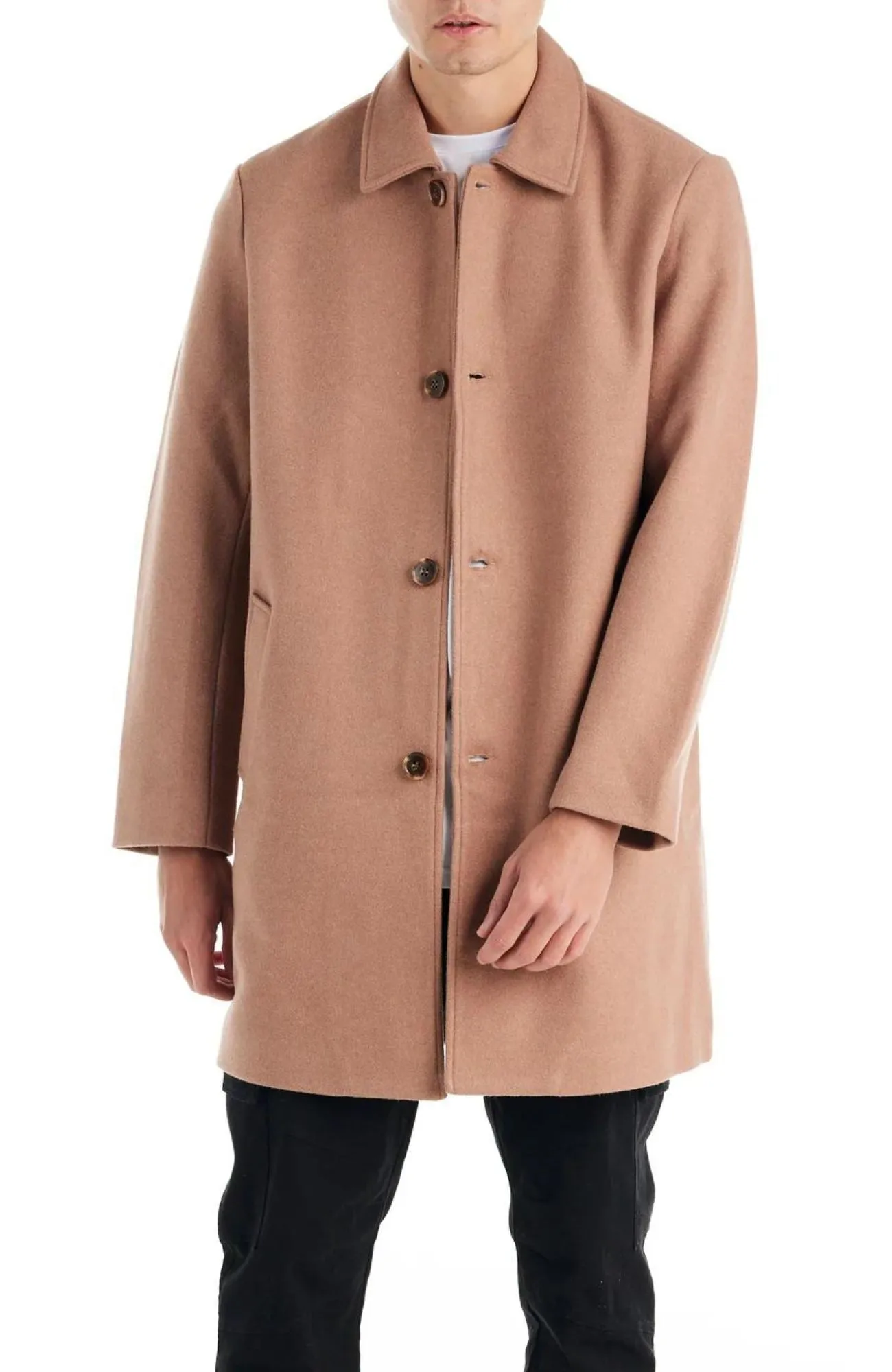 Butler Coat Taupe Rubberized Edging Classic Casual Look