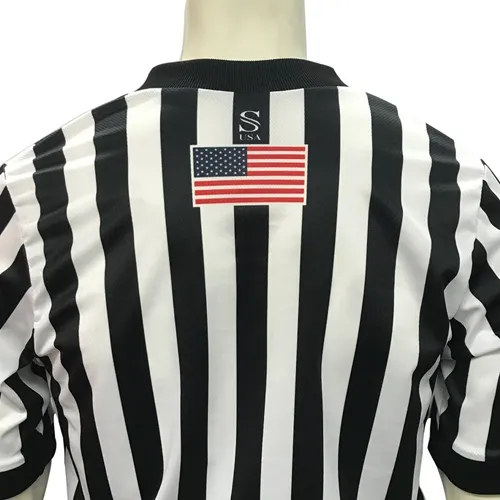 IAABO Logo Men's Referee Shirt w/ Flag on Back Durable Material Custom Fit