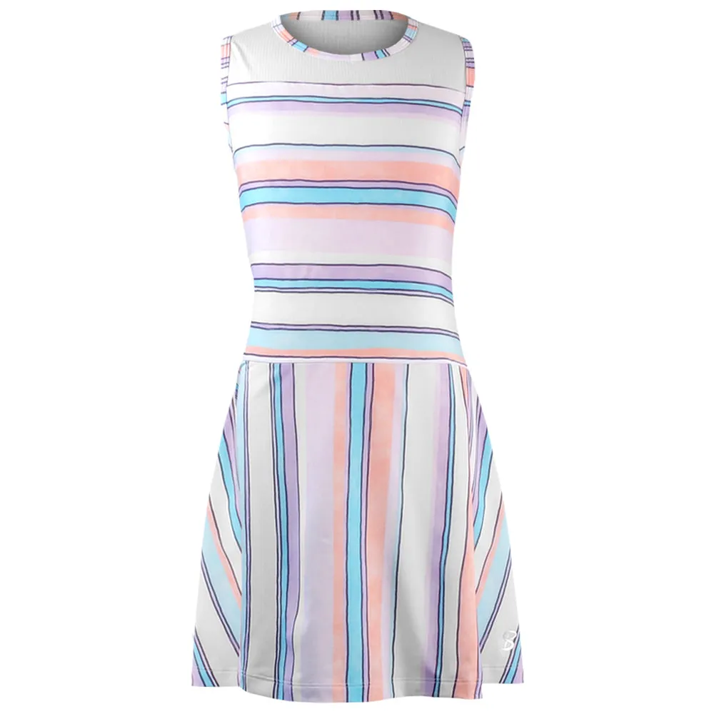 Sofibella Girl's Fun Stripes Dress - Fun Stripes Multi Colour Hook-And-Eye