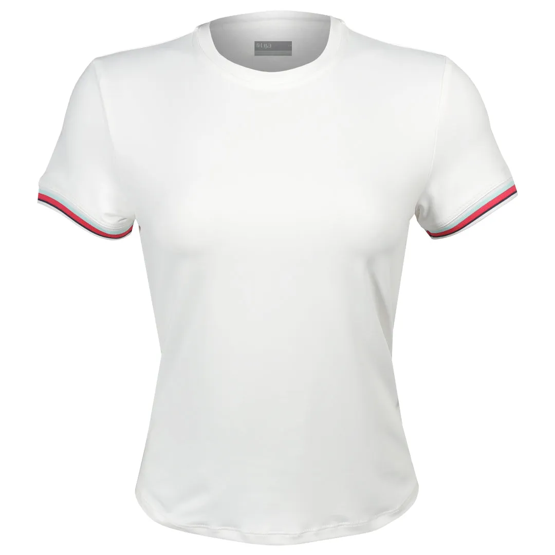 Buttoned Pockets Lija Women's The One To Beat Division Top - White/Multi Ironing Allowed