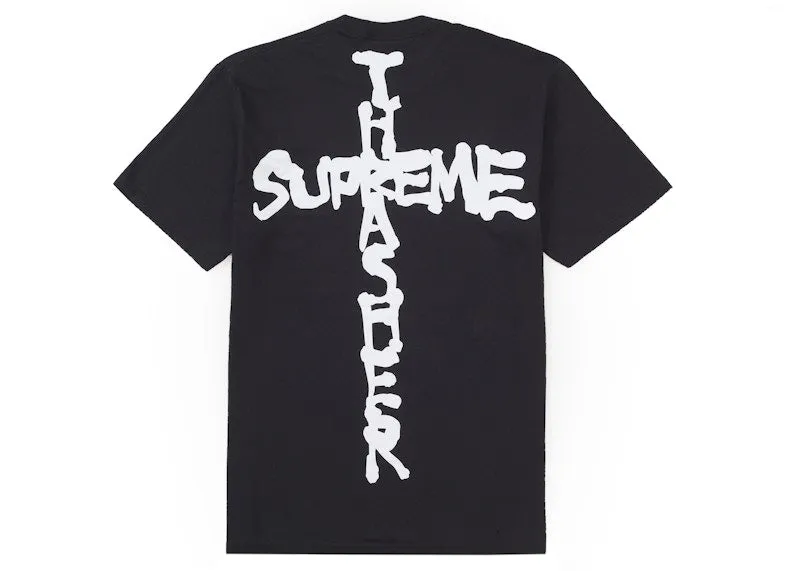 Printed simple design Supreme Thrasher Cross Tee Black