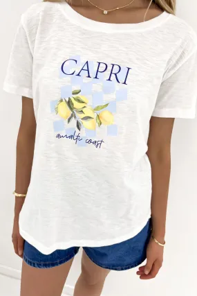 Capri Tee White Minimalist fashion Autumn Wear
