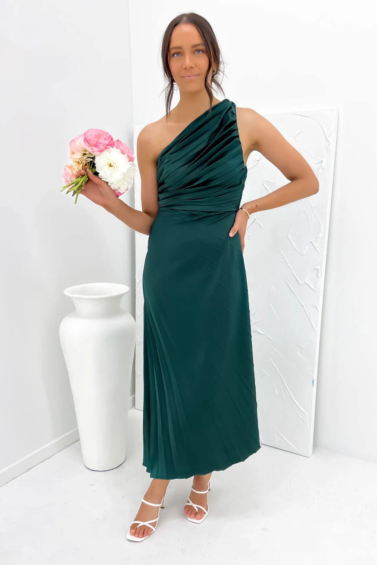 Caralee Midi Dress Emerald Grace Vibe
