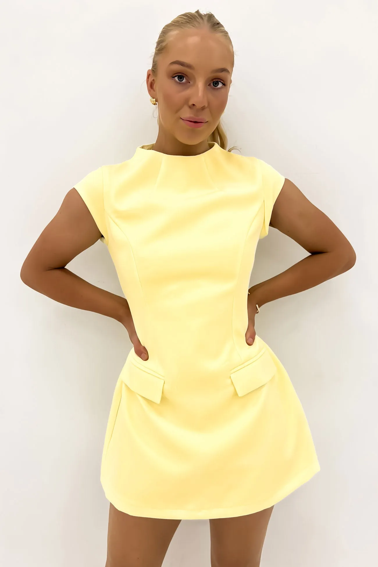 Sophisticated cocktail dress Tatiana Mini Dress Yellow