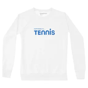 Cashmere Happiness is... Women's Tennis Sweatshirt - White/Blue Opaque