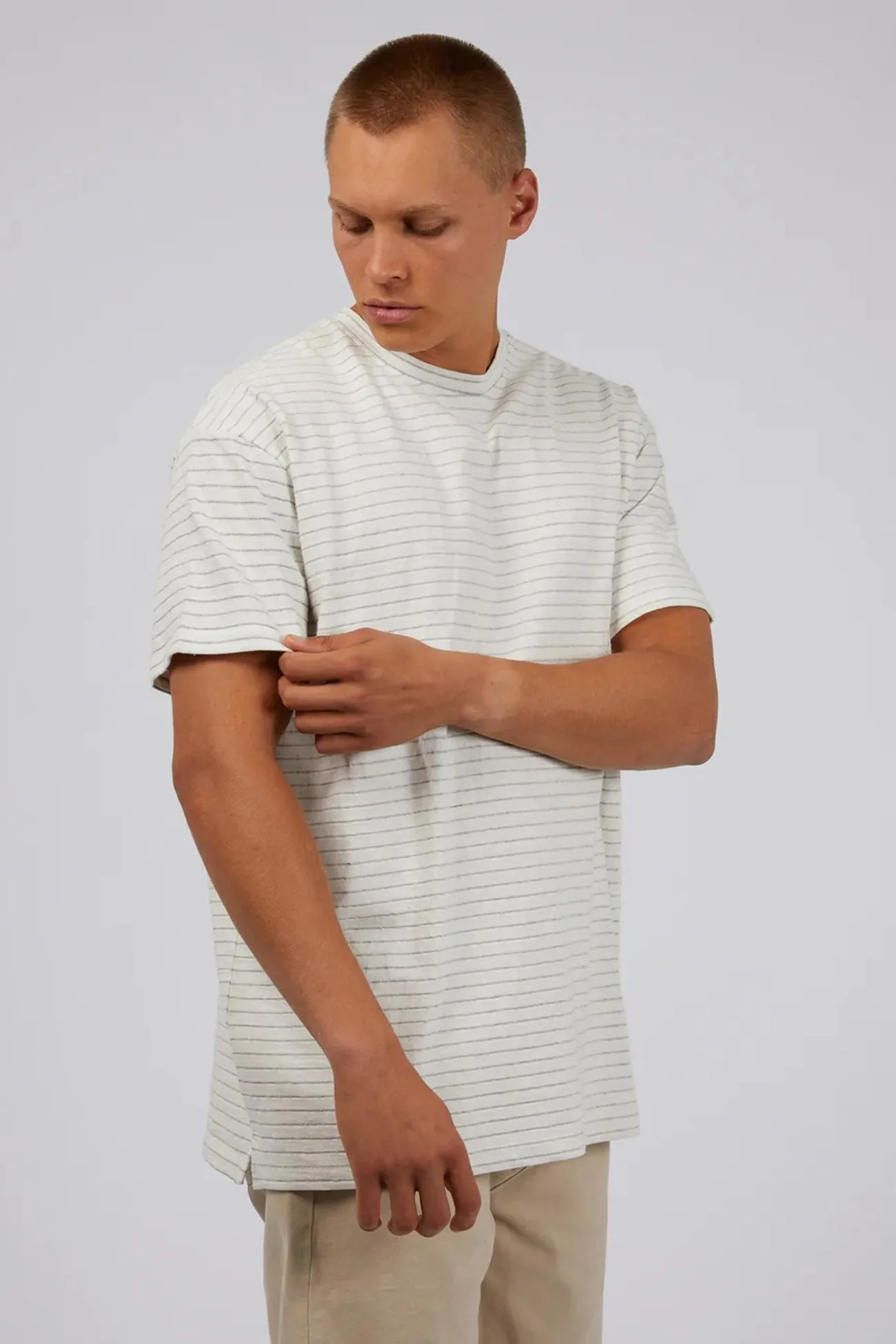 Active Fashion MoistureWicking Technology Hugo Stripe Tee White