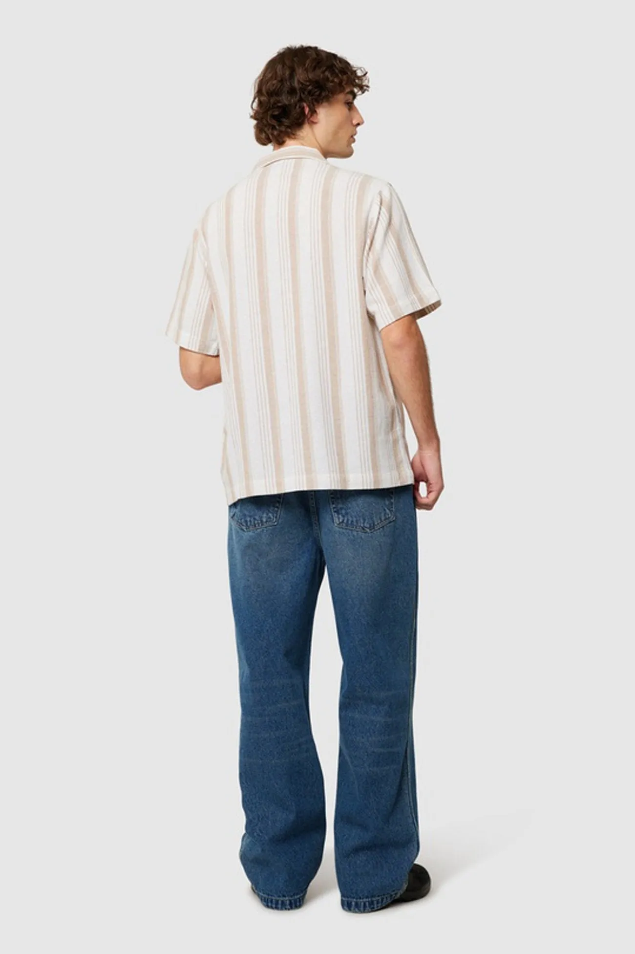 Bowler Weave Stripe Shirt Natural Pastel Shade