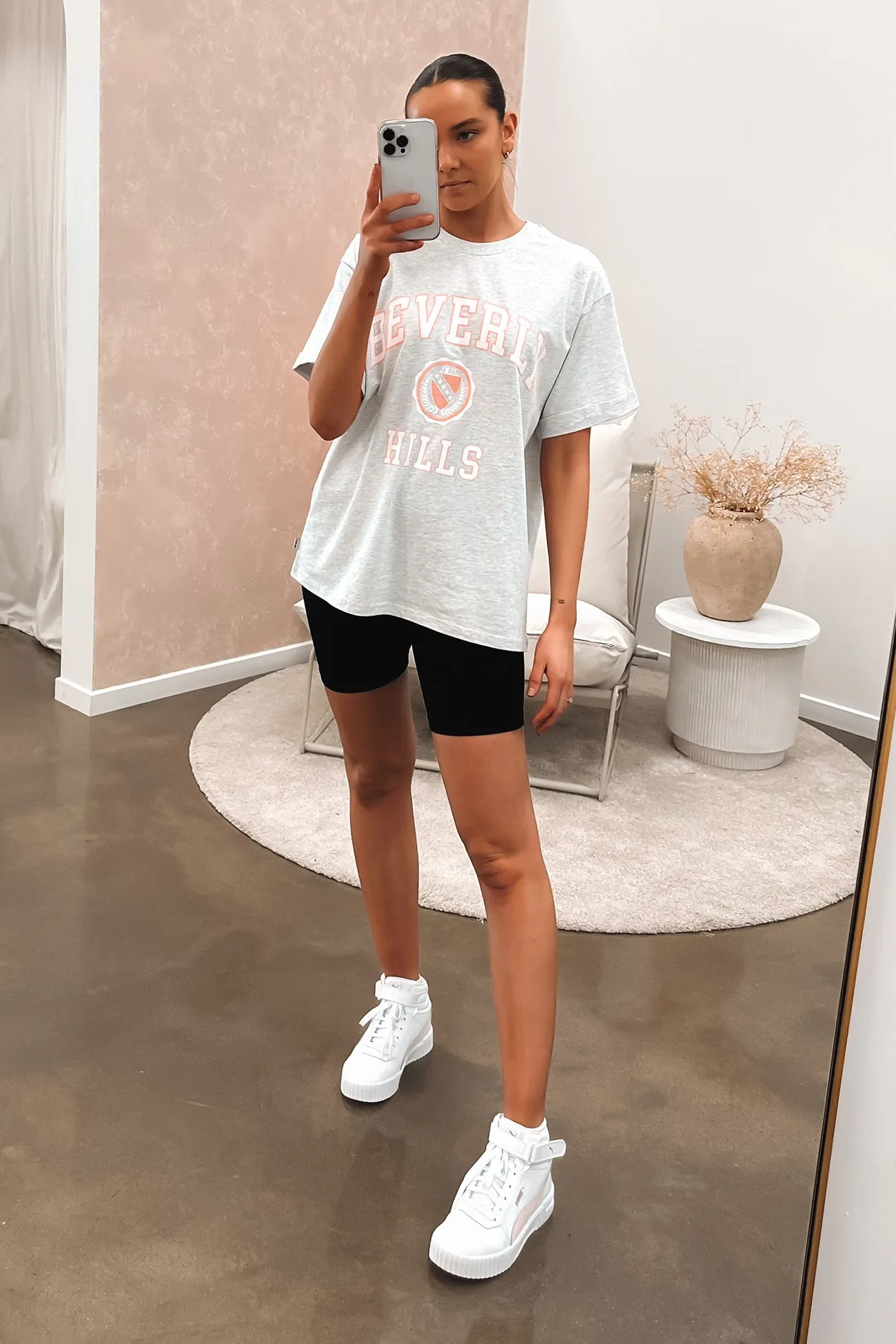 Flexible Collar Beverly Hills Tee Snow Marle