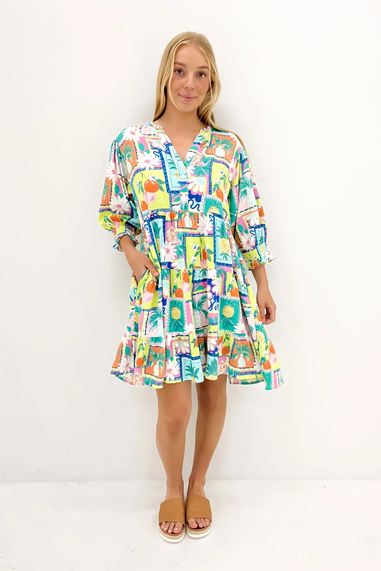 Oaks Mini Dress Amalfi Tonal-Stitching Soft Hue