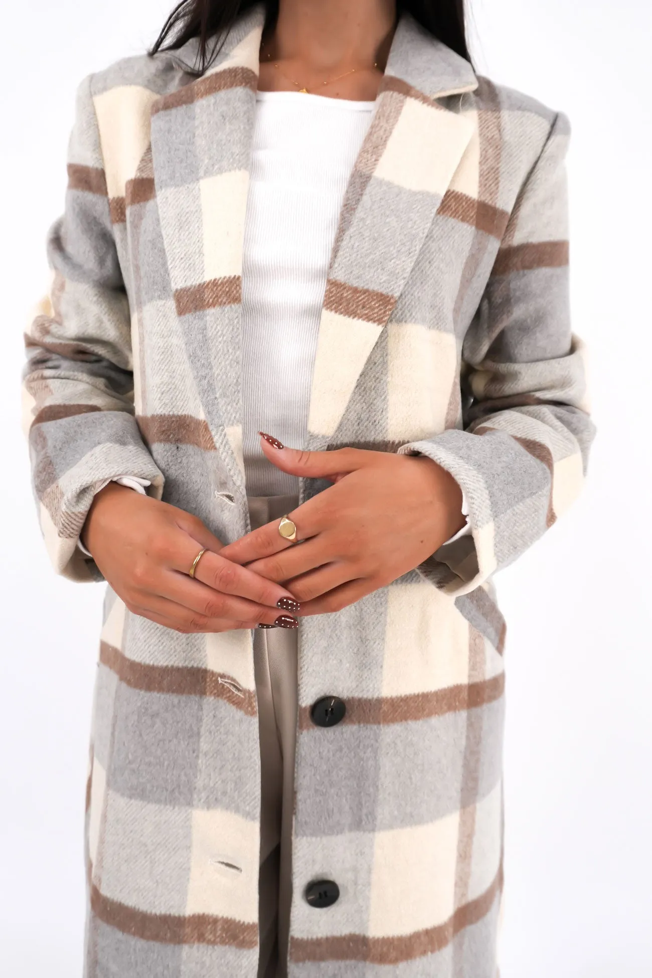 Catie Coat Grey High Performance Blend Hidden Pocket System