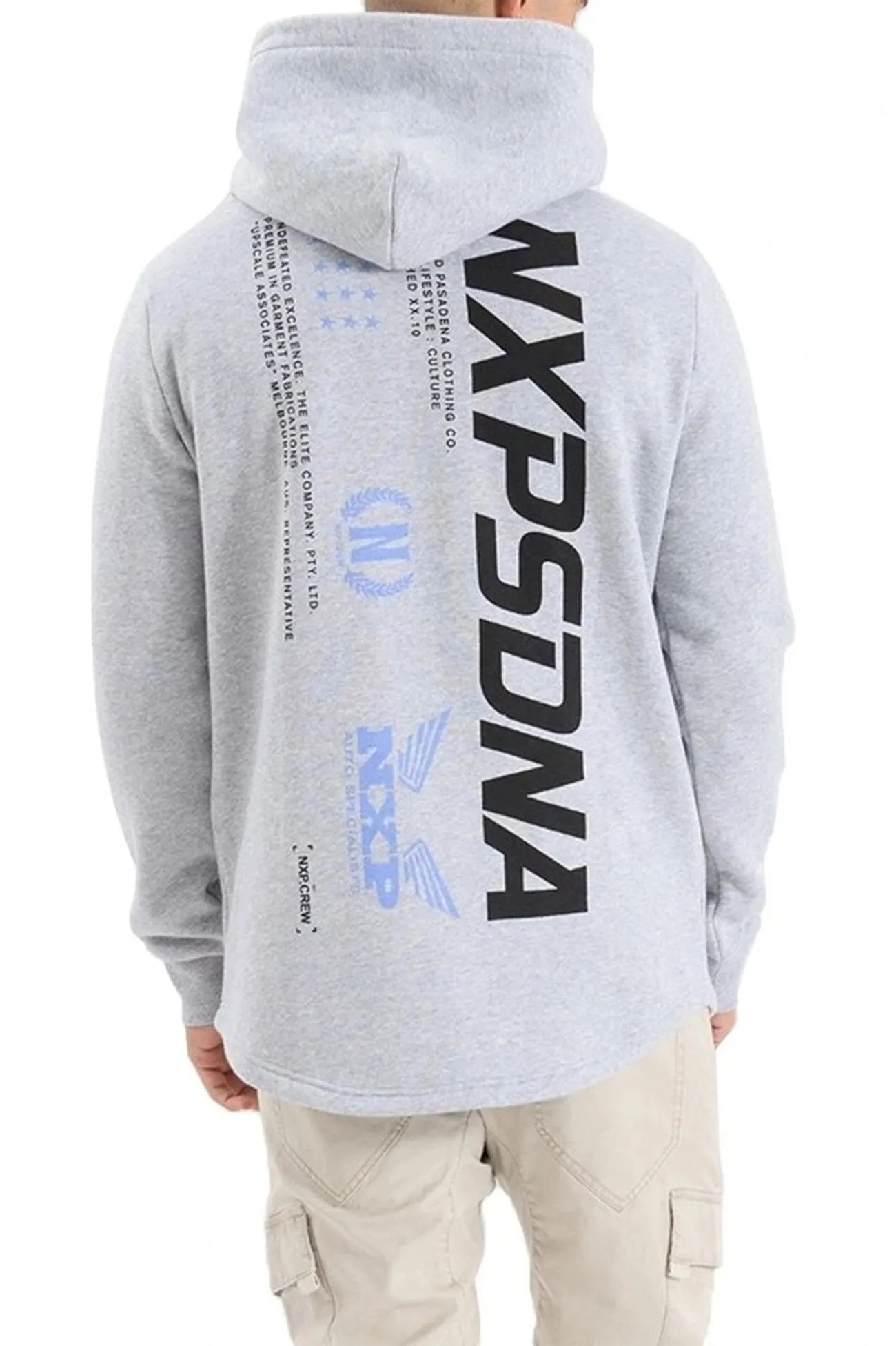 Refined Style Centaur Dual Curved Hoodie Grey Marle