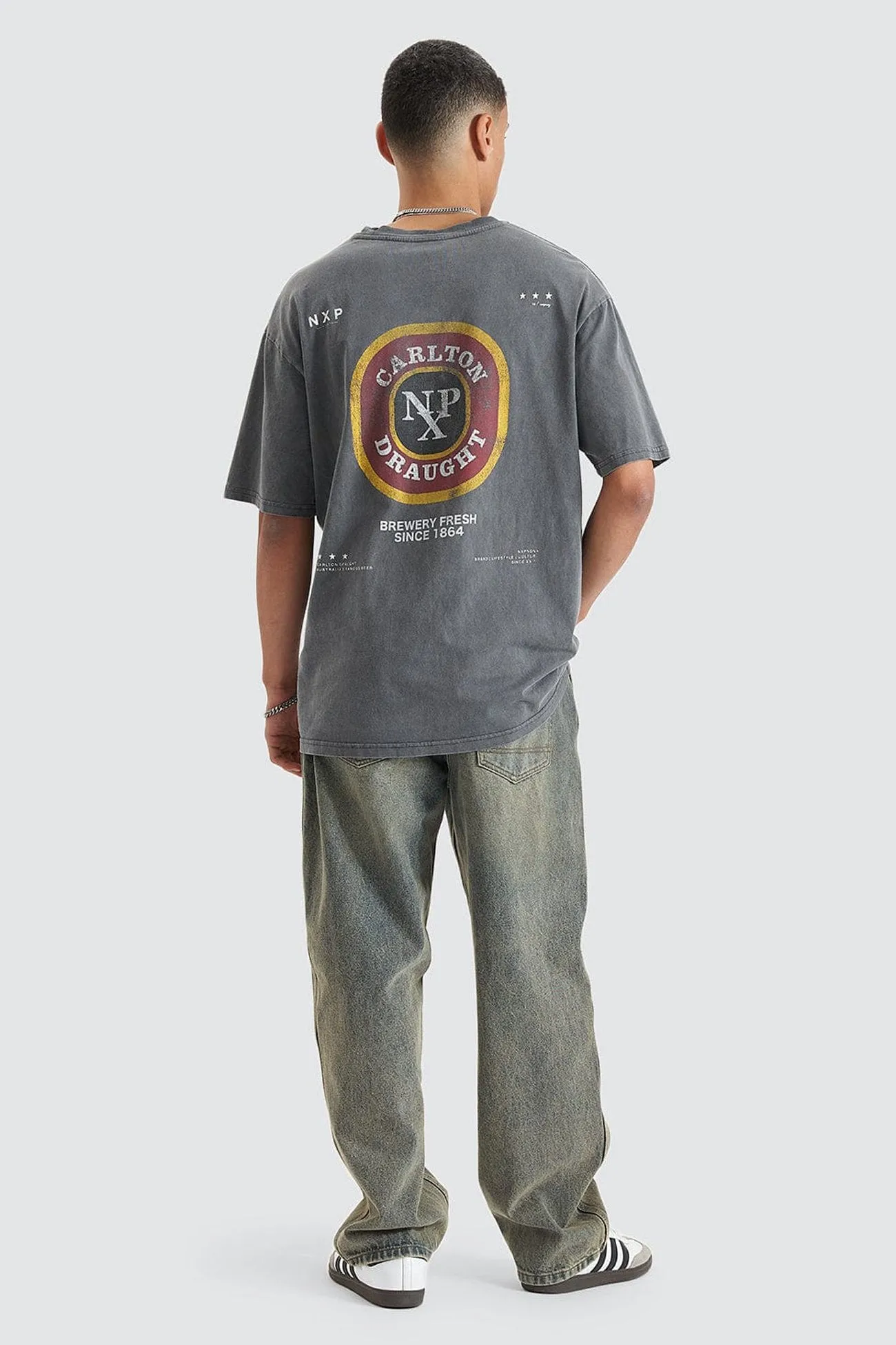 Centennial Relaxed Box Fit Tee Pigment Asphalt Sports Outfit