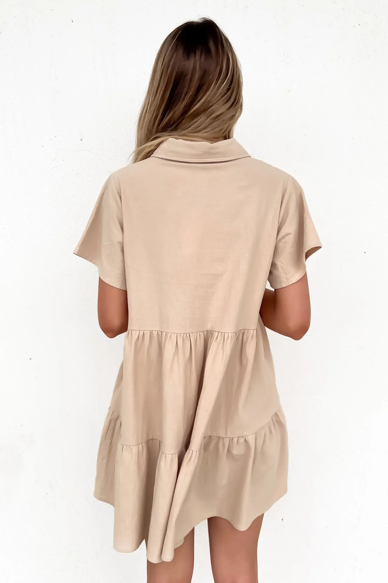 Koda Mini Dress Tan Non-Iron Chilly Comfort Wear