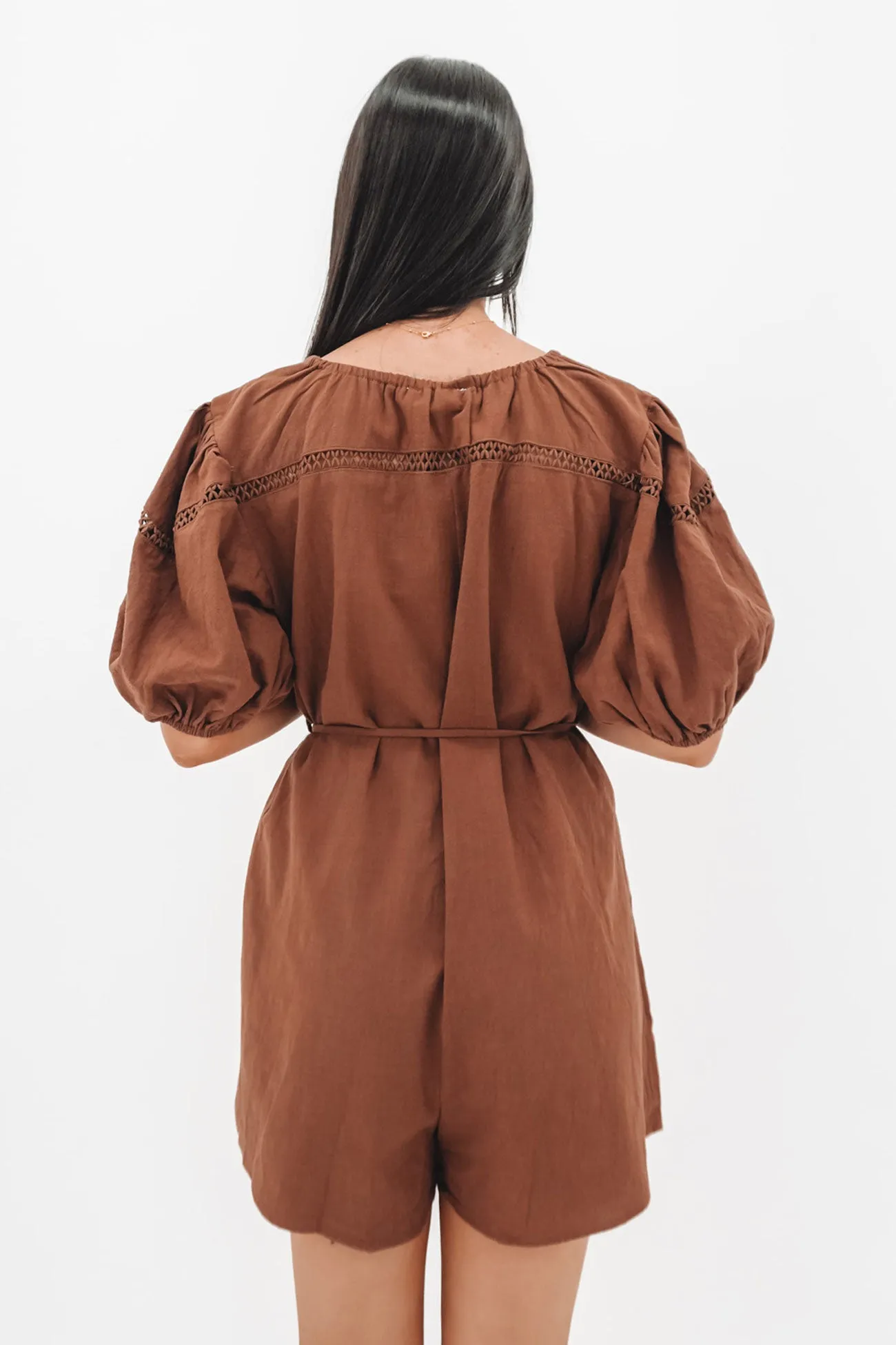 Lightweight Trendy Chantee Playsuit Chocolate