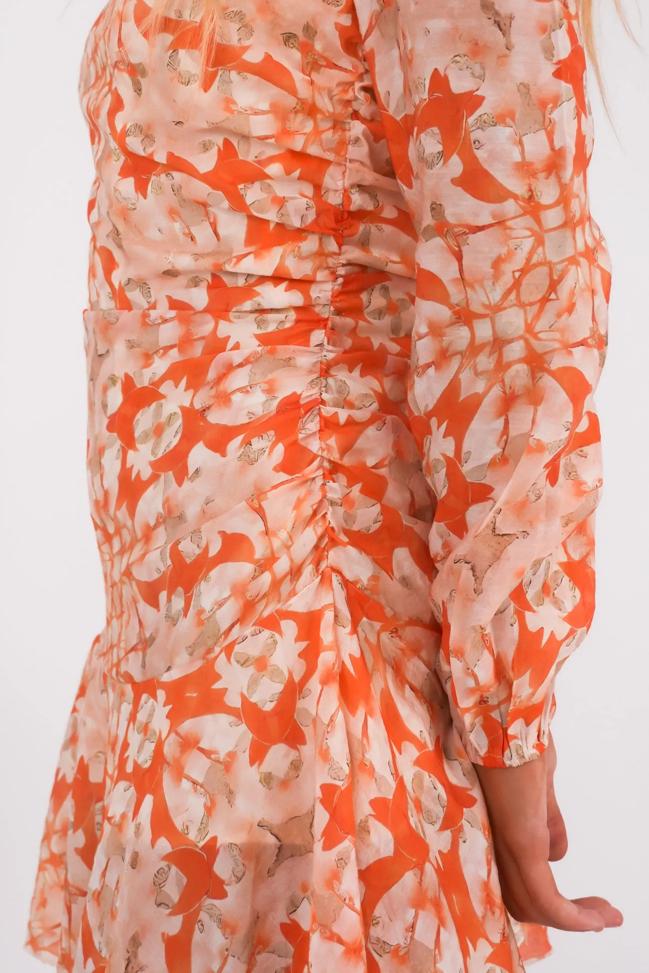 OdorControlTreatment knee-length Charla Mini Dress Orange Floral
