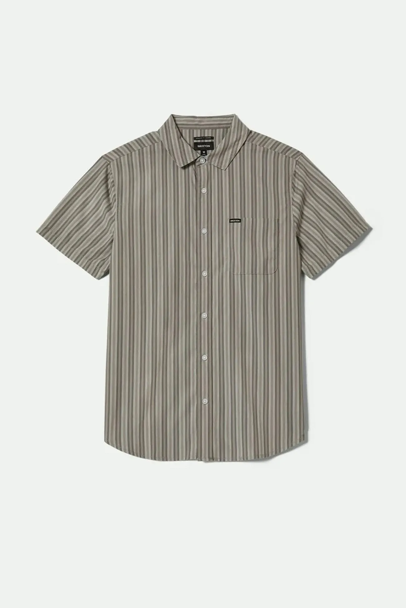 Charter Stripe Short Sleeve Woven Charcoal Grey Edgy style Festive Look