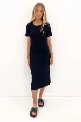LayeredHemline Neve Rib Dress Black
