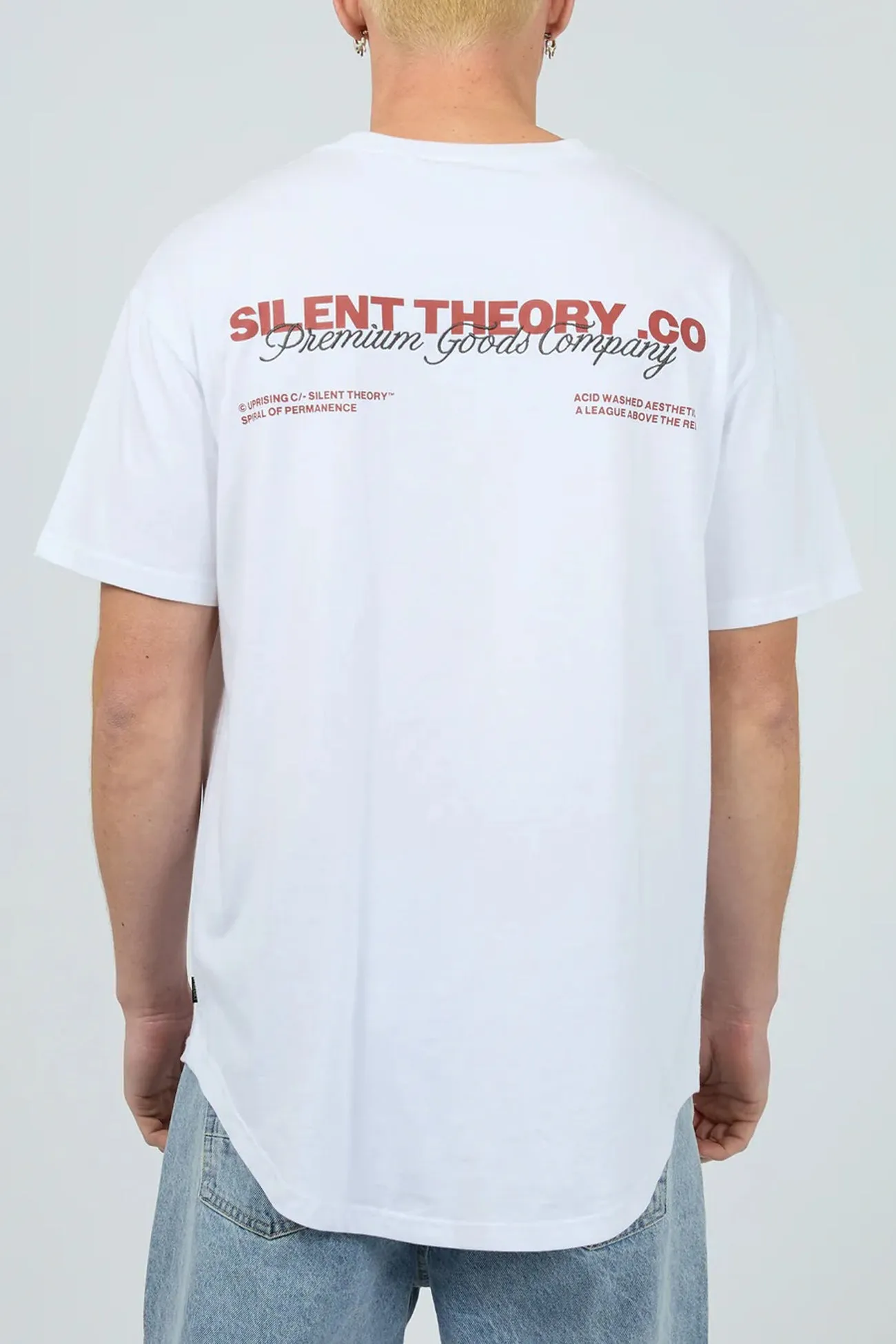 Solid color purity Premium Cotton Initials Tee White