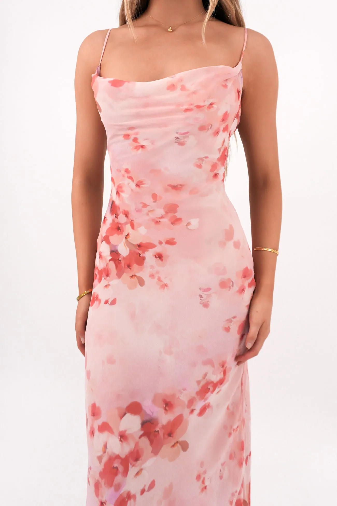 Front Detail Tiana Maxi Dress Pink