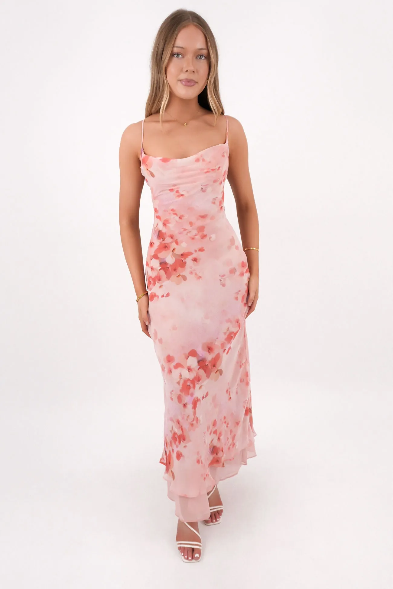 Tiana Maxi Dress Pink Edgy Look Fresh Tones