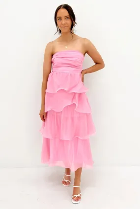 Tansy Midi Dress Pink Modern Aesthetic Fall Tone