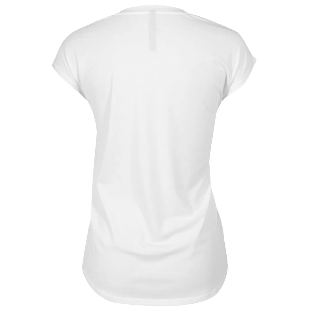Beaded accents Chic MPG Women's Dynamic Crew Short Sleeve Tee - White