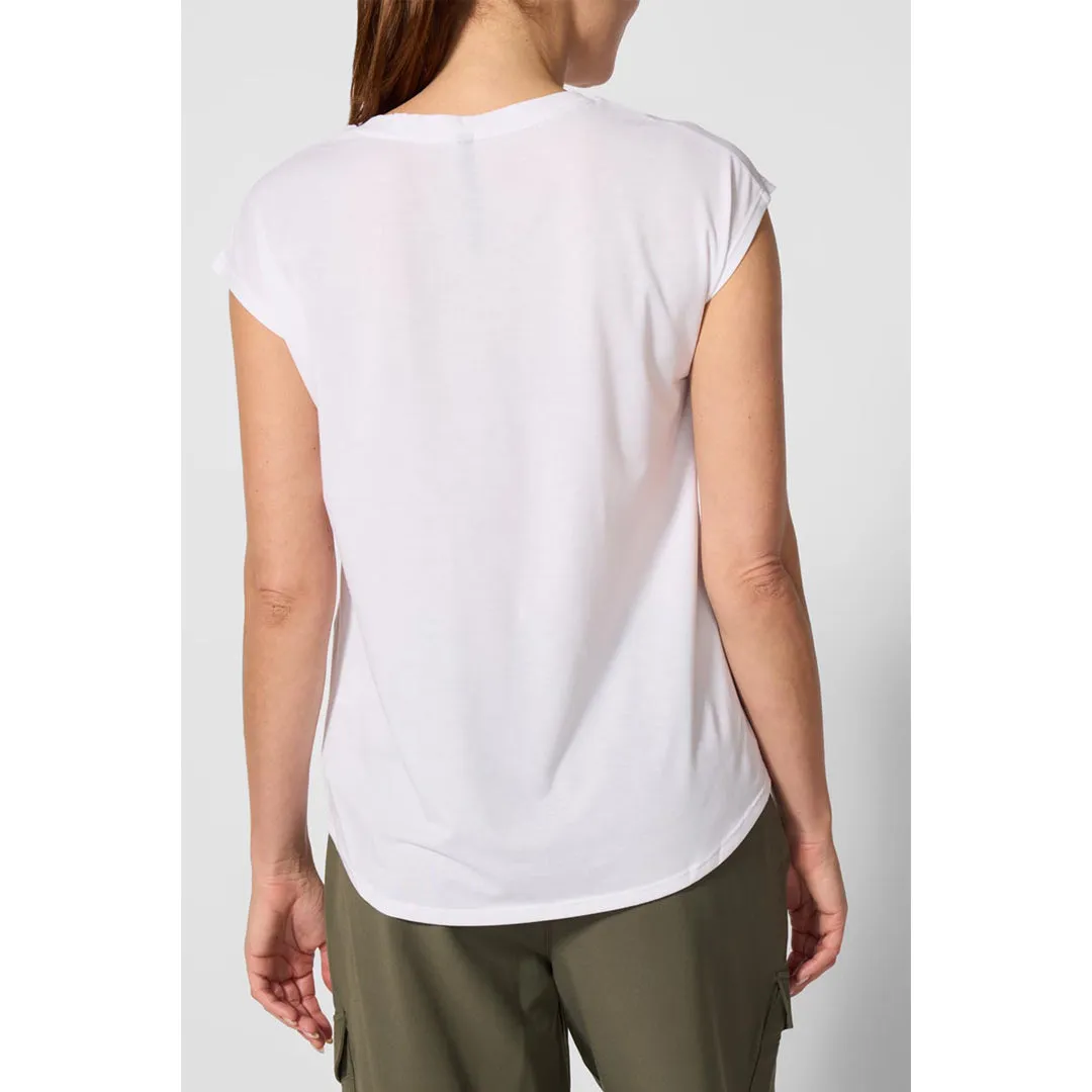 Comfortable Wear Adaptable Chic MPG Women's Dynamic Crew Short Sleeve Tee - White
