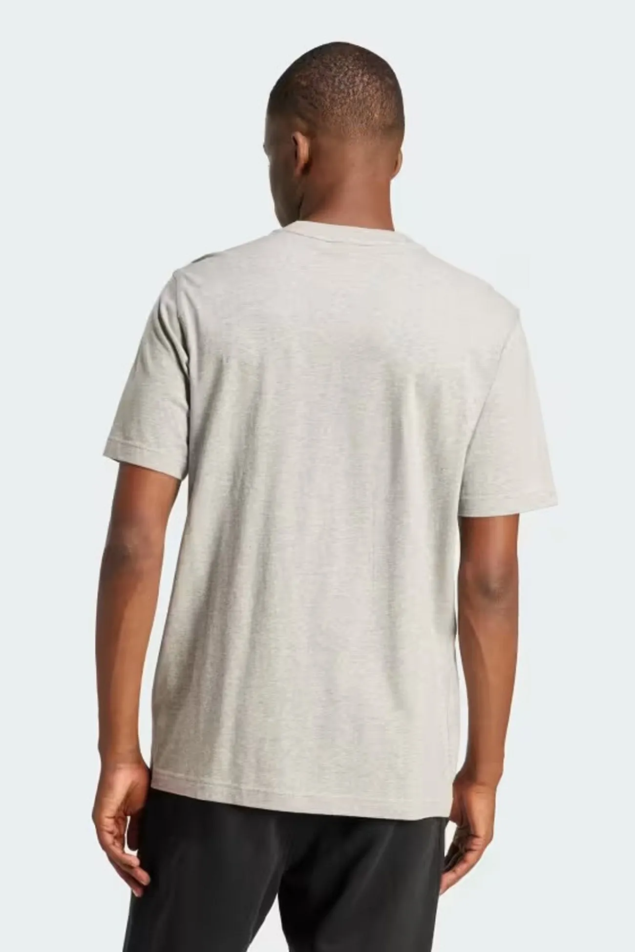 Curved Hem Trefoil Essential Tee Medium Grey Heather