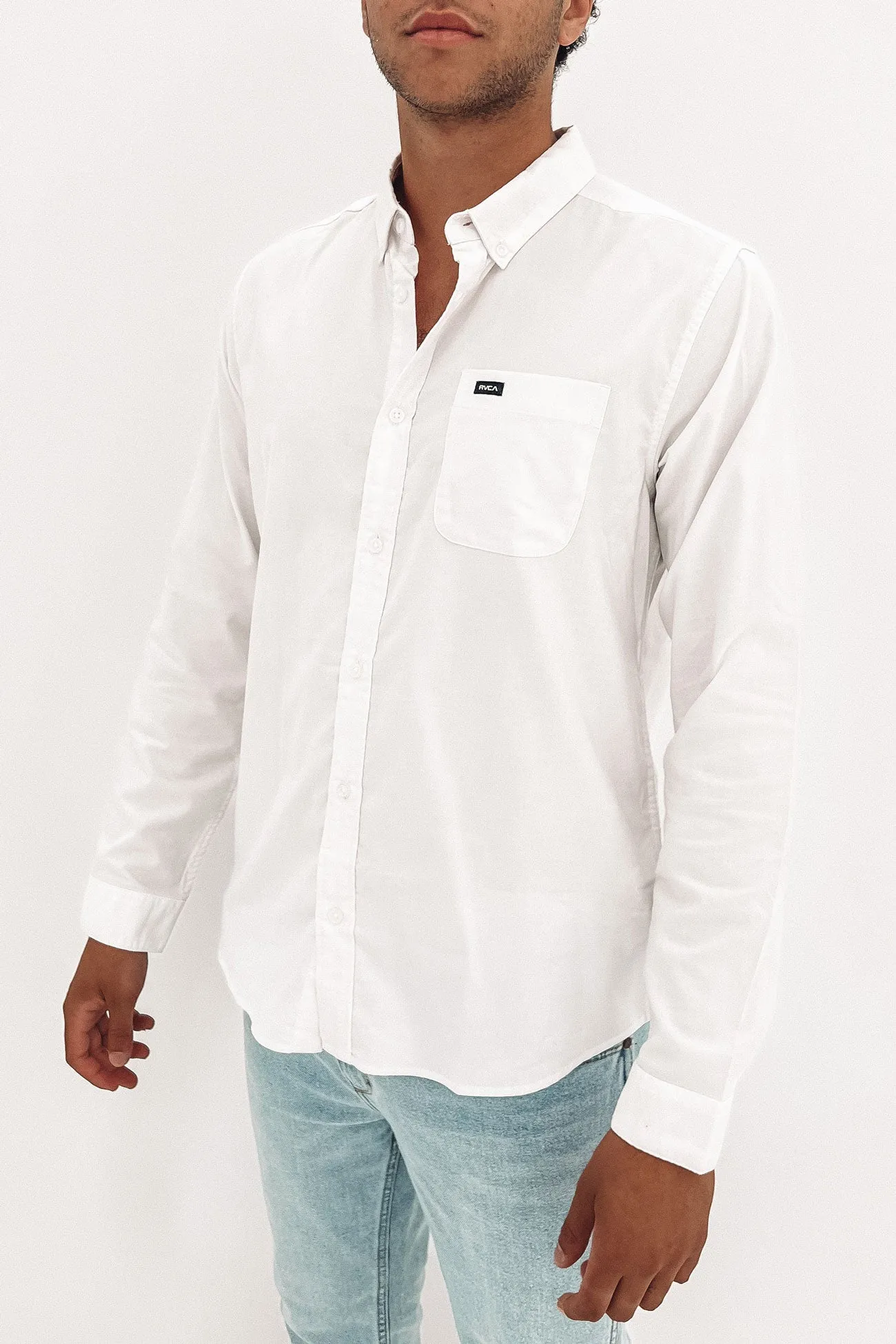 That'll Do Stretch Long Sleeve Shirt White Weekend Outing Festival Outfit